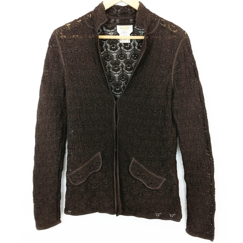 Talbots Petites Womens crocheted Cardigan Size S